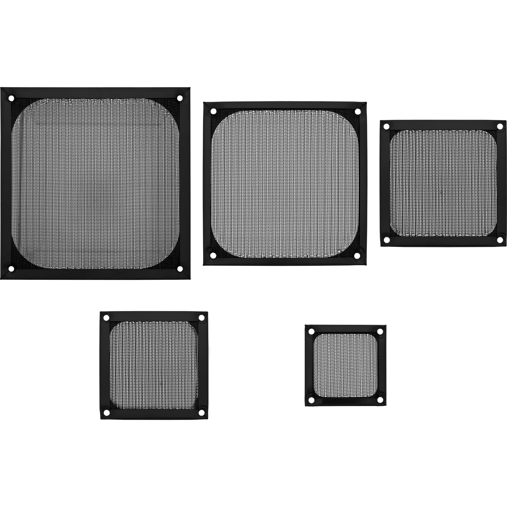 Inline® Lüftergitter, Aluminium Filter, 140x140mm, schwarz