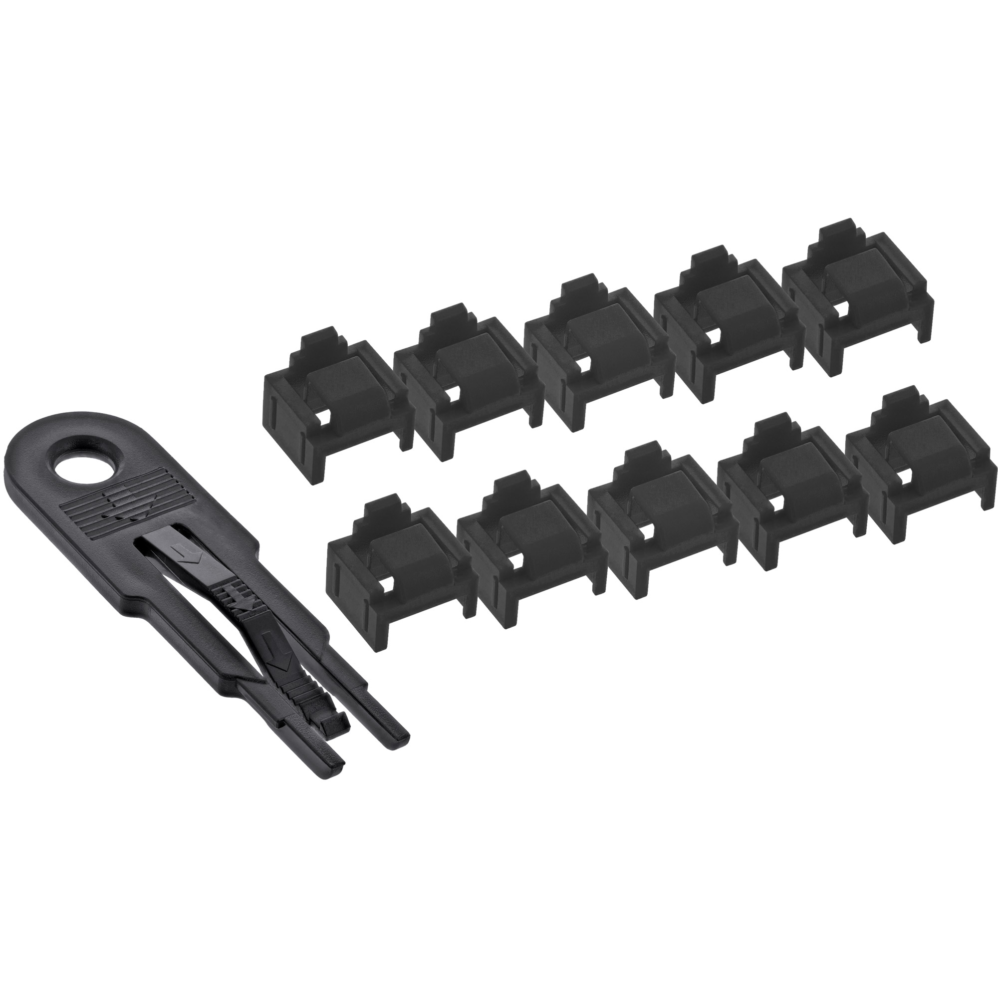 Inline® RJ45 Portblocker, Starterset mit 10 Blocker und schlüssel, schwarz