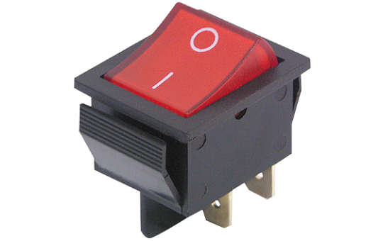 Wippenschalter McPower, 4-polig, beleuchtete Wippe, 250V/15A, Stellungen: EIN/AUS