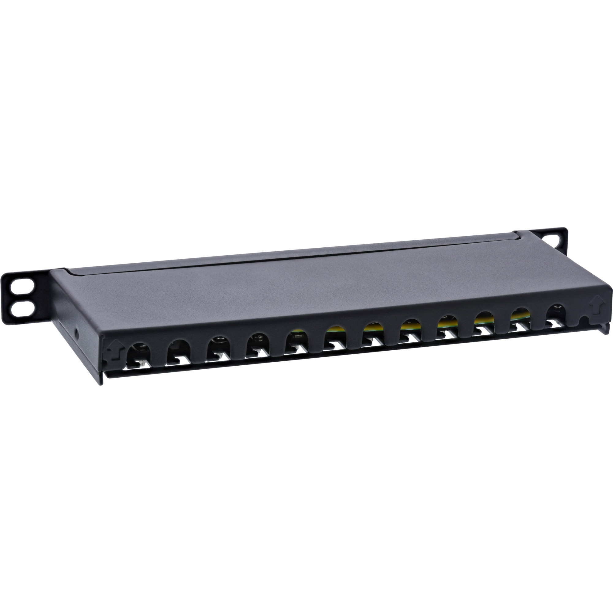 Inline® 10" Patchfeld Cat.6A 0,5HE 12-fach, schwarz, mit Staubschutz