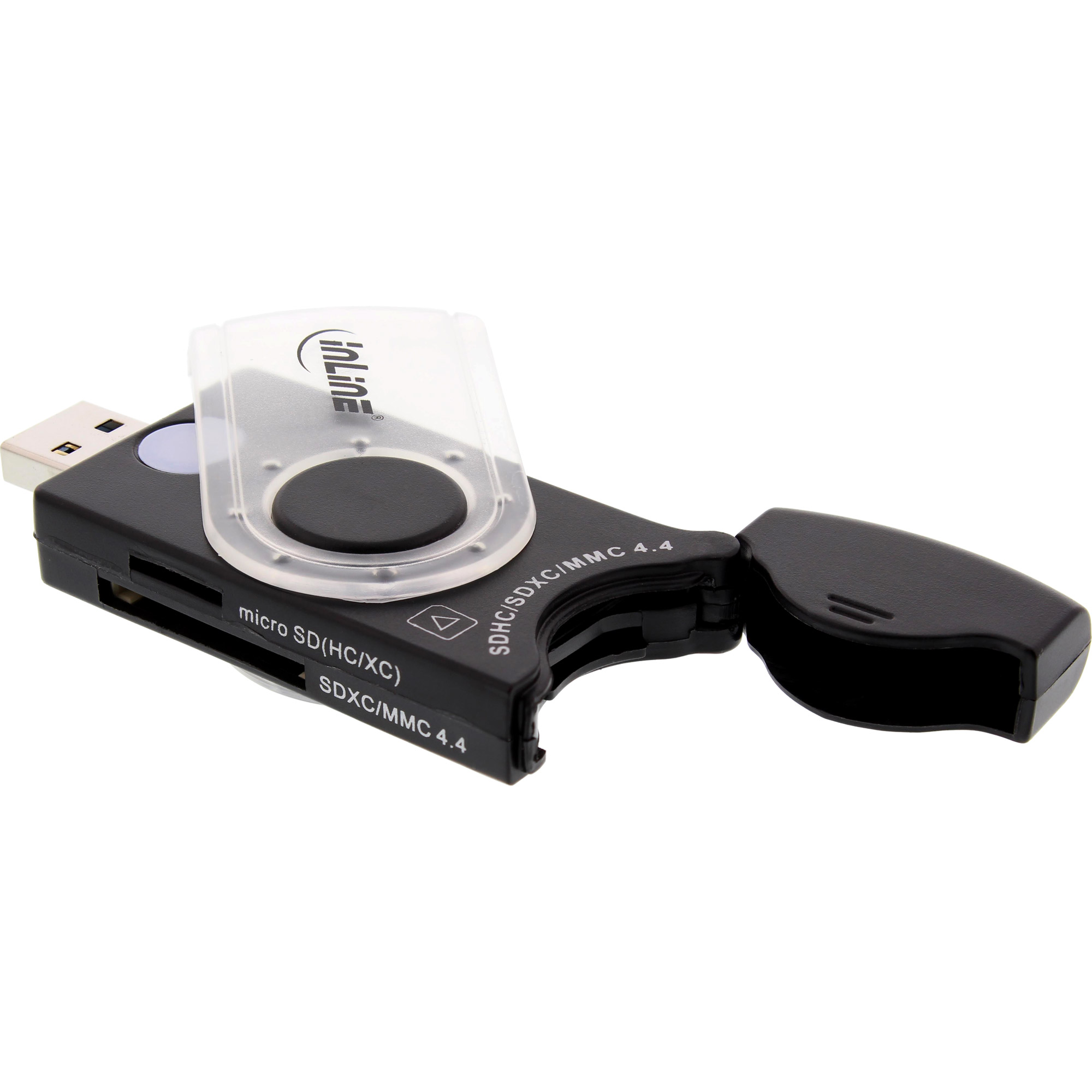 Inline® USB 3.0 Mobile Card Reader mit 2 Laufwerken, für SD, SDHC, SDXC, microSD Inline® USB 3.0 Mobile Card Reader mit 2 Laufwerken, für SD, SDHC, SDXC, microSD