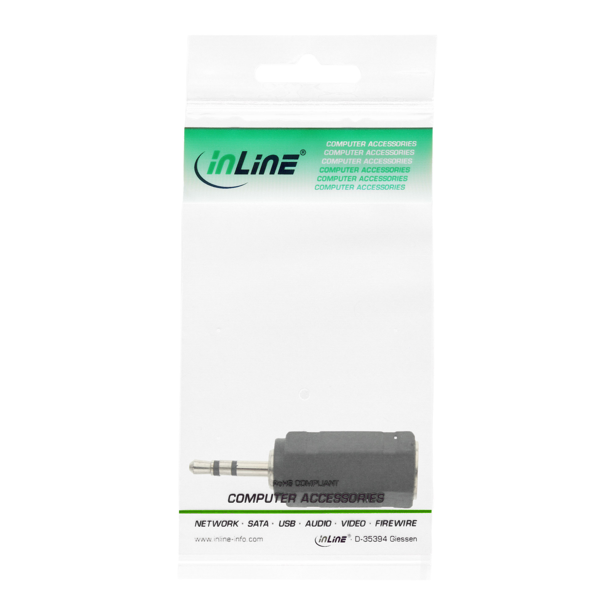 Inline® Audio Adapter, 2,5mm Klinke Stecker an 3,5mm Buchse, Stereo Inline® Audio Adapter, 2,5mm Klinke Stecker an 3,5mm Buchse, Stereo