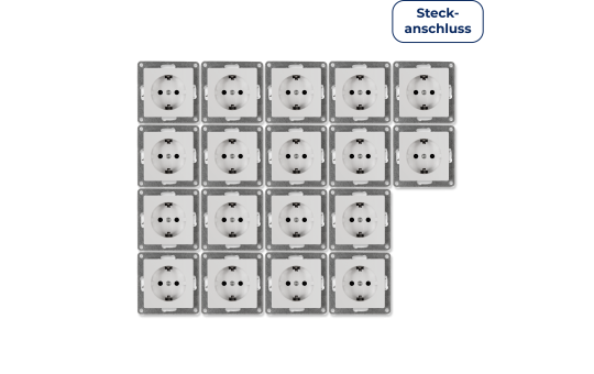 Schutzkontakt-Steckdose McPower ''Cup'' 250V~/16A, UP, Steckanschluss, 18er-Pack Schutzkontakt-Steckdose McPower ''Cup'' 250V~/16A, UP, Steckanschluss, 18er-Pack