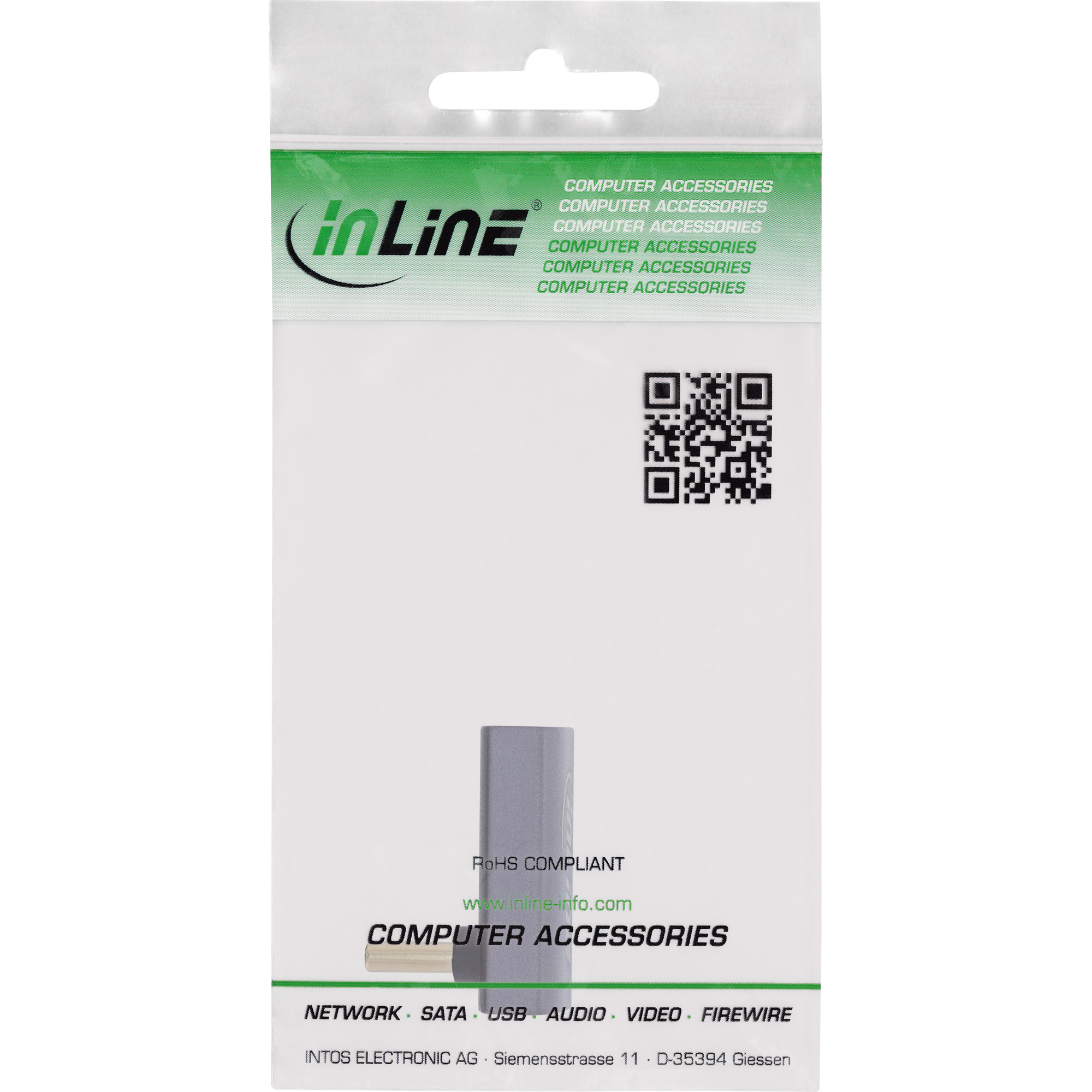 InLine® USB4 Adapter, USB-C Stecker/Buchse oben/unten gewinkelt, Aluminium, grau InLine® USB4 Adapter, USB-C Stecker/Buchse oben/unten gewinkelt, Aluminium, grau