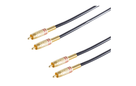 Premium Cinch- Verbindung 0,5m, Stereo, vergoldet, Stecker-Stecker