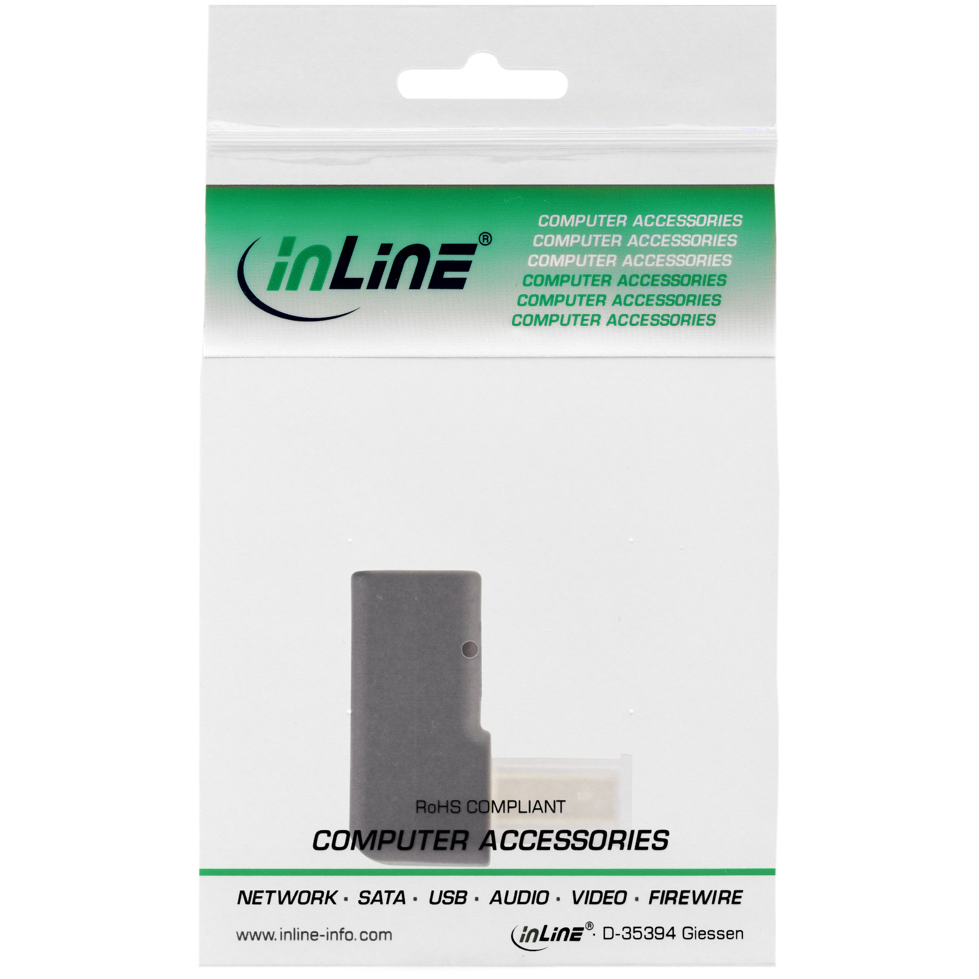 Inline® DisplayPort Adapter, DisplayPort Stecker / Buchse, nach oben gewinkelt