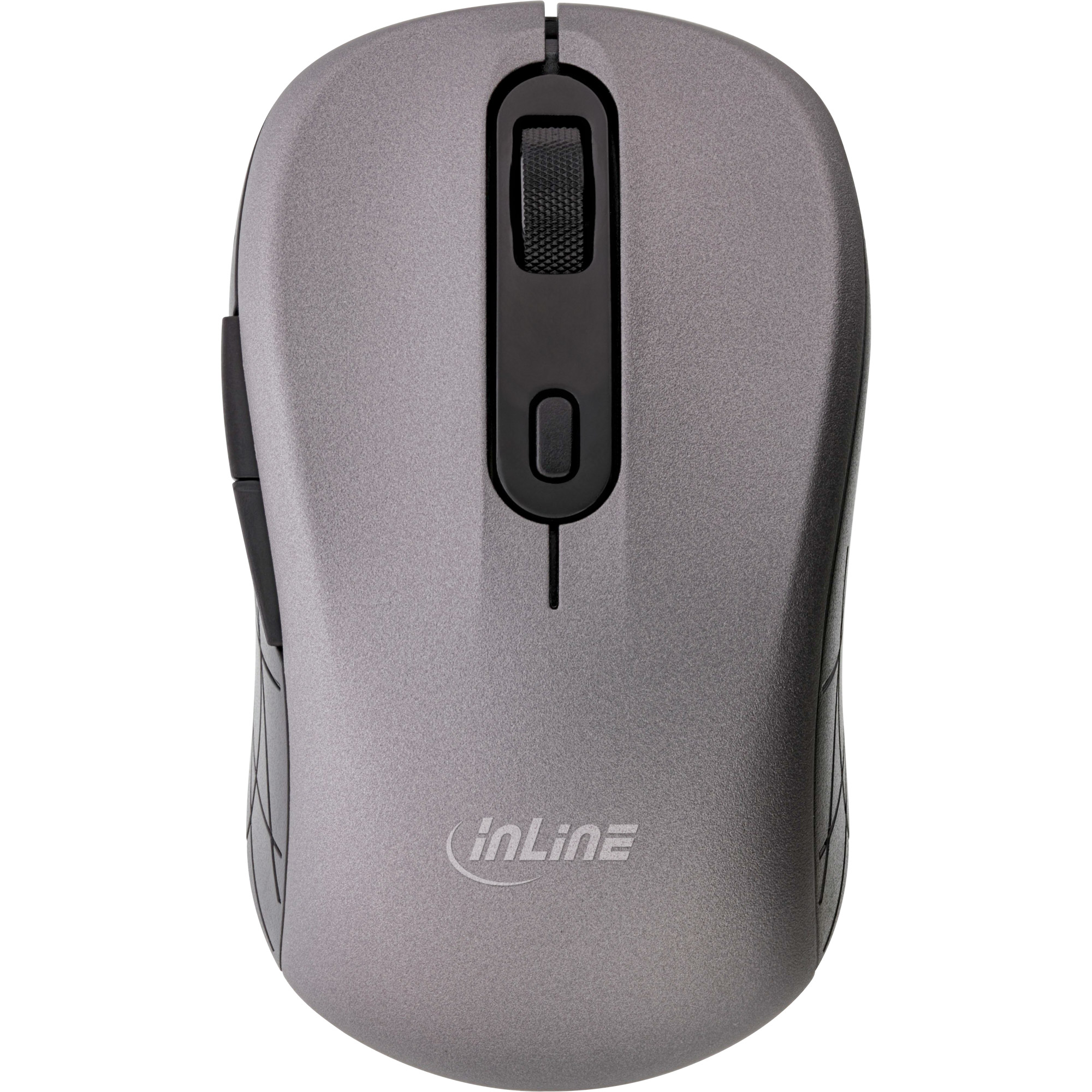 Inline® Maus 3-in-1, Bluetooth + 2x 2.4GHz Funk, 5 Tasten, optisch, grau/schwarz