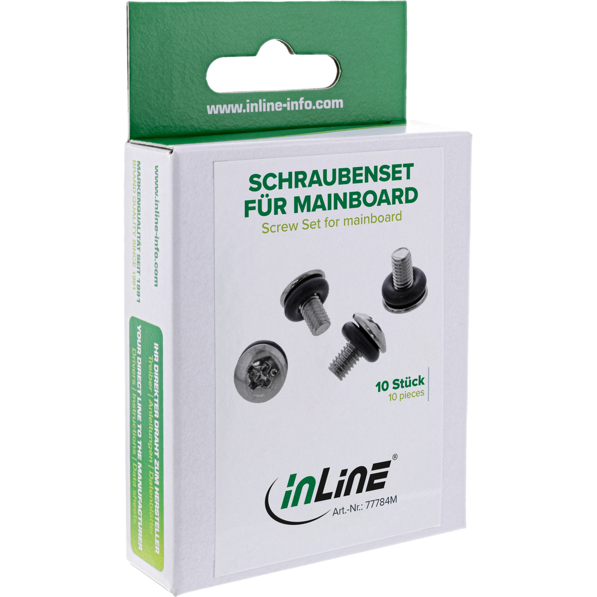 Inline® Schraubenset, für Mainboard, mit Gummi Unterlegscheiben, metrisch