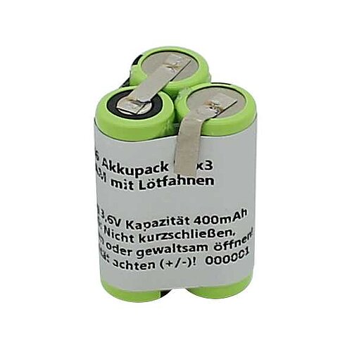 Akkupack NiMH 3,6V 400mAh D1x3 GP40AAAM mit Lötfahnen Akkupack NiMH 3,6V 400mAh D1x3 GP40AAAM mit Lötfahnen