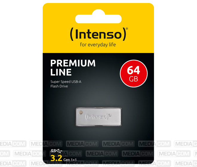 USB 3.2 Stick 64GB, Premium Line, Metall, silber