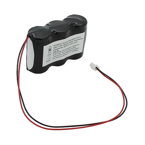 Notleuchtenakku NiCd 3,6V 1800mAh F1x3 Sub-C mit 230mm Kabel und Stecker passend für ESYLUX Serie SLA FLP/GL Notleuchtenakku NiCd 3,6V 1800mAh F1x3 Sub-C mit 230mm Kabel und Stecker passend für ESYLUX Serie SLA FLP/GL