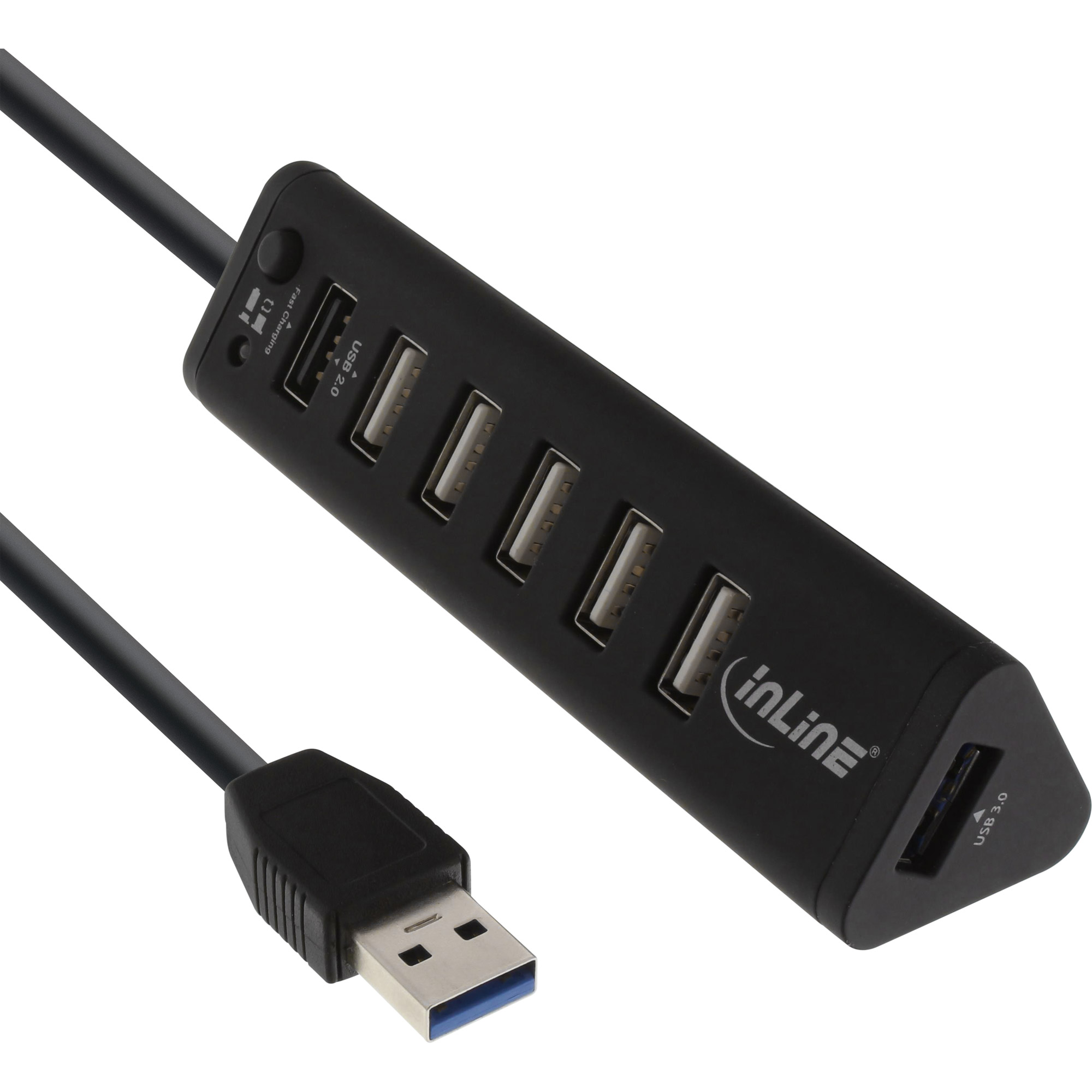 Inline® Smart Hub, 7-fach USB 3.0 / 2.0 Hub mit Schnelllade-Anschluss Inline® Smart Hub, 7-fach USB 3.0 / 2.0 Hub mit Schnelllade-Anschluss