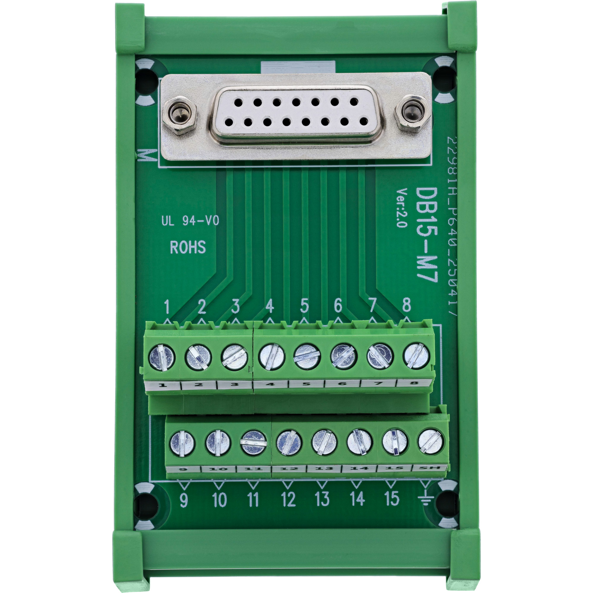 InLine® D-Sub 15 Terminalblock, Buchse, Schraubklemme, für Hutschiene