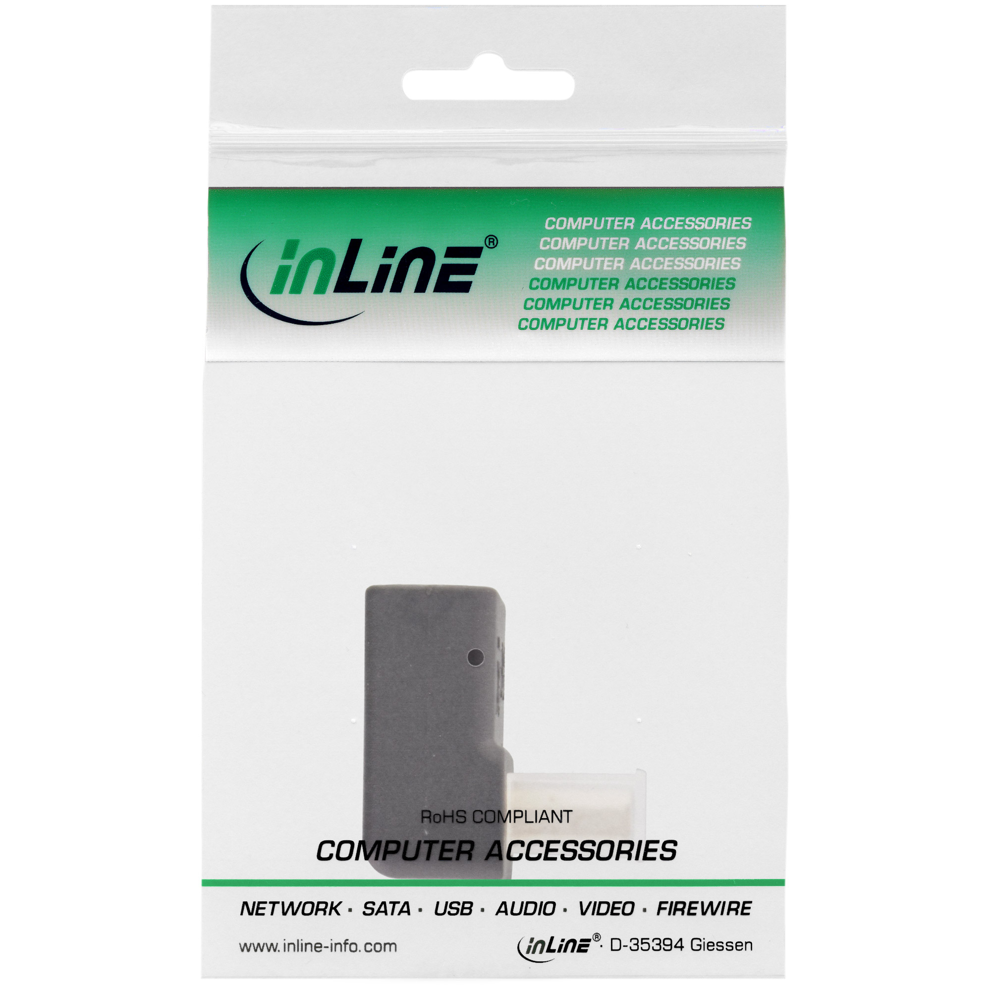 Inline® DisplayPort Adapter, DisplayPort Stecker / Buchse, nach unten gewinkelt