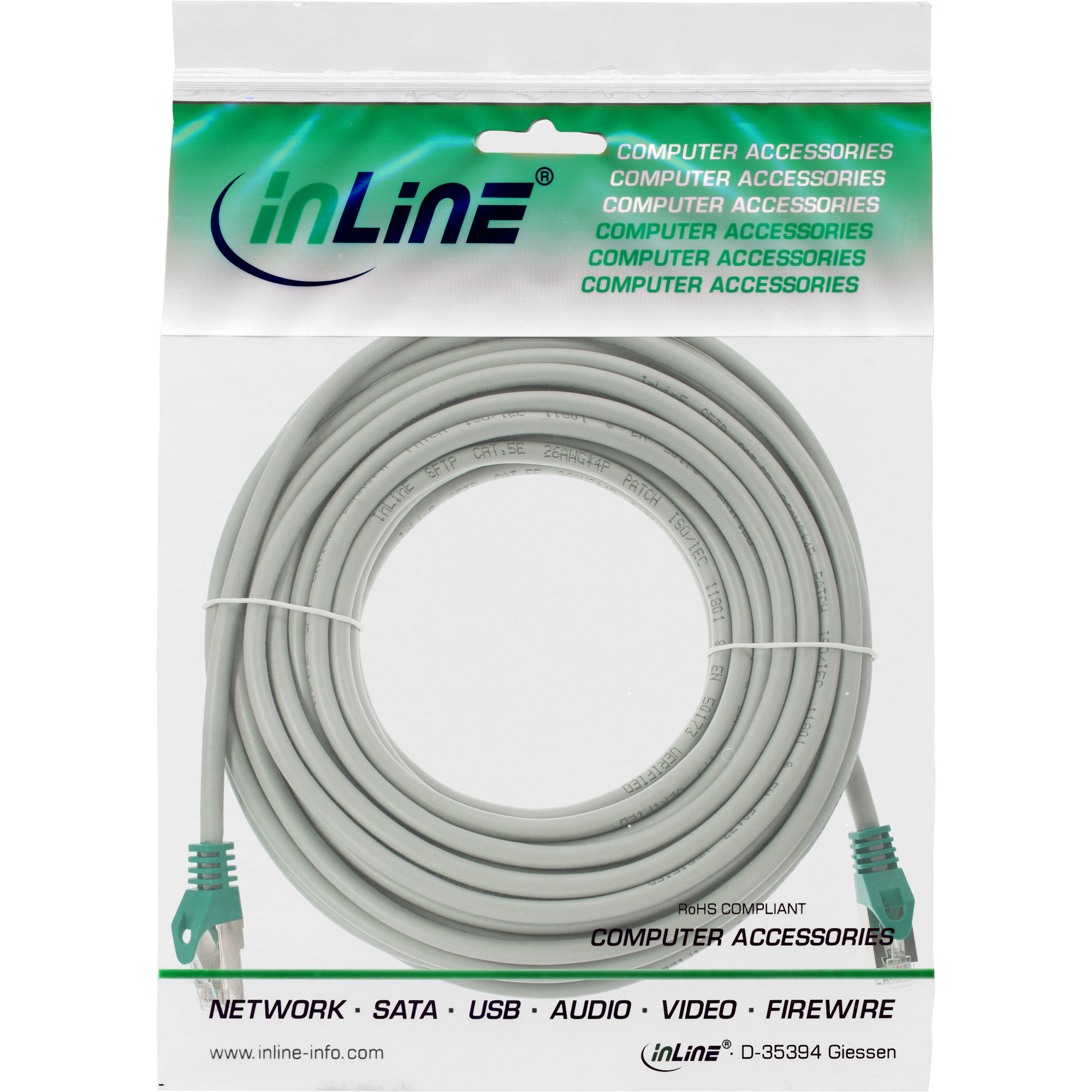 Inline® Crossover Patchkabel, F/UTP, Cat.5e, grau, 10m
