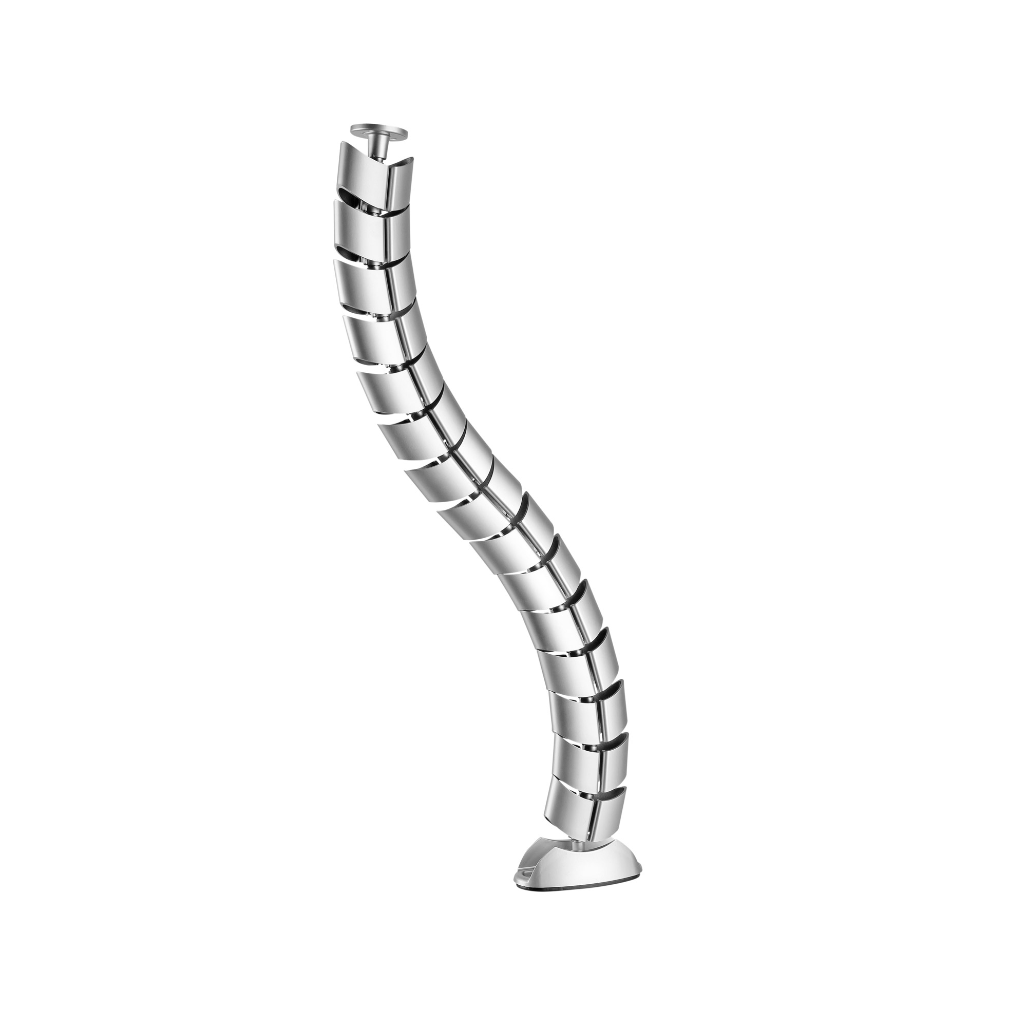 Inline® Kabelkanal flexibel, vertikal für Tische, 2 Kammern, 0,80m, silber