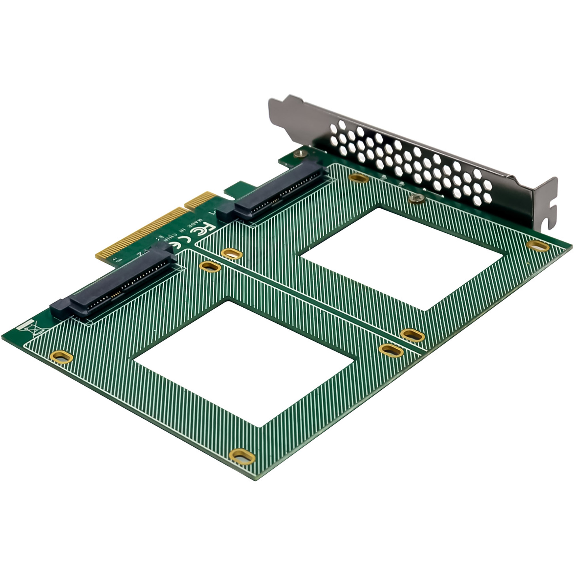InLine® PCIe Karte zu 2x intern U.2 NVMe SFF-8639 - Bifurcation, PCIe x8, breit