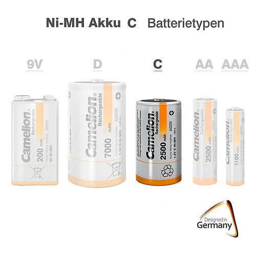 2x Camelion NiMH Baby C Akku 2500mAh HR14 Classic Akku