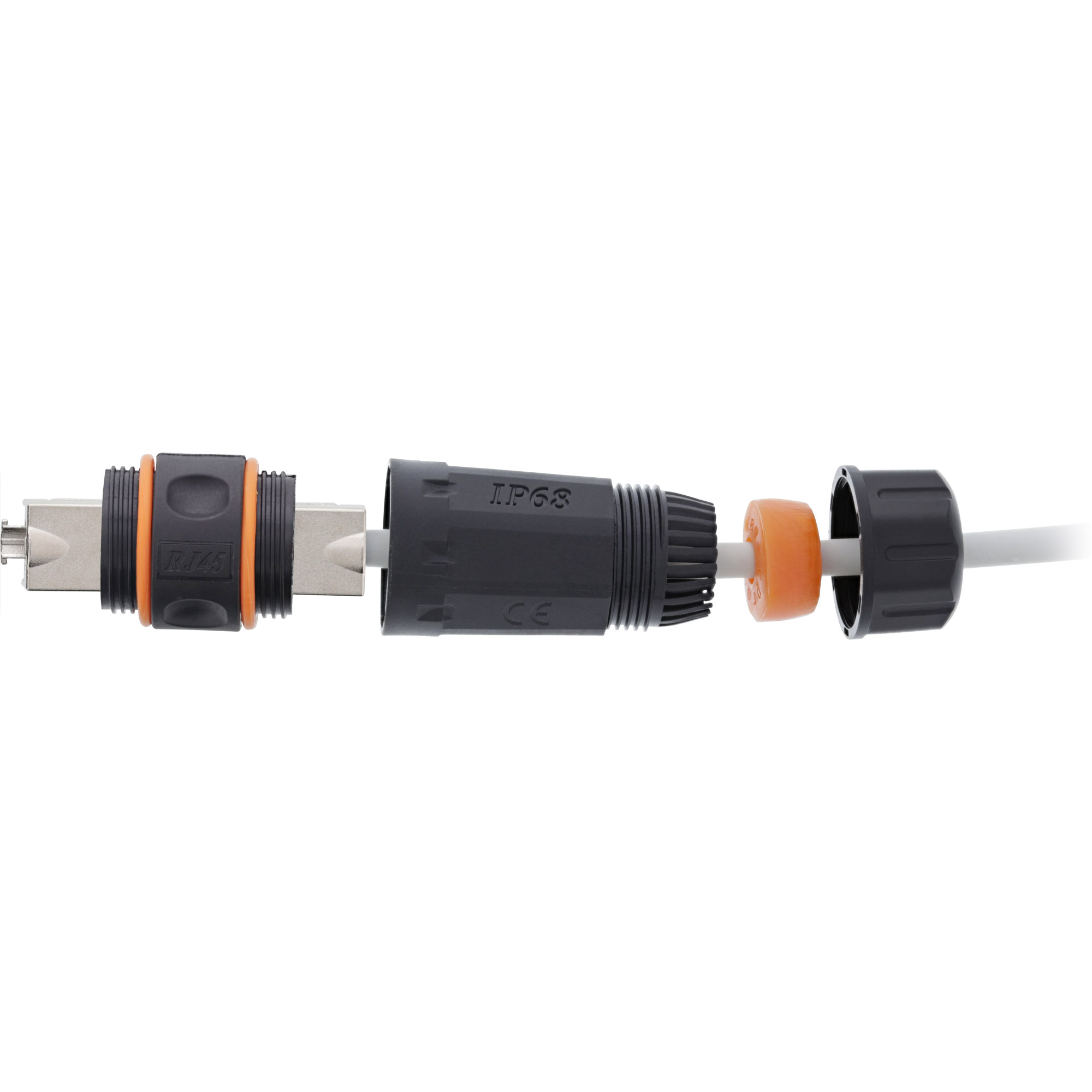 Inline® Kabelverbinder Cat.6A wasserdicht IP68, mit LSA-Technik, geschirmt