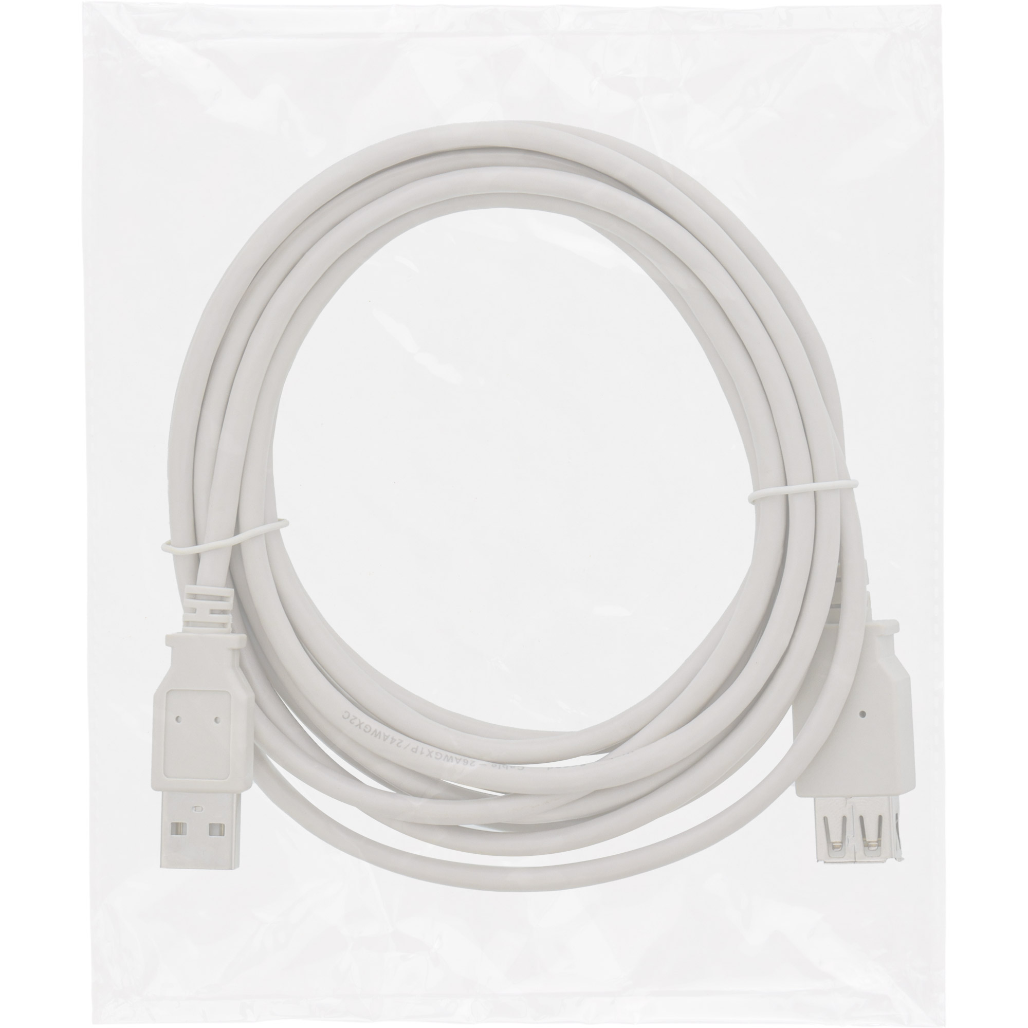 Inline® USB 2.0 VerLängerung, Stecker / Buchse, Typ A, beige, 1,8m, bulk