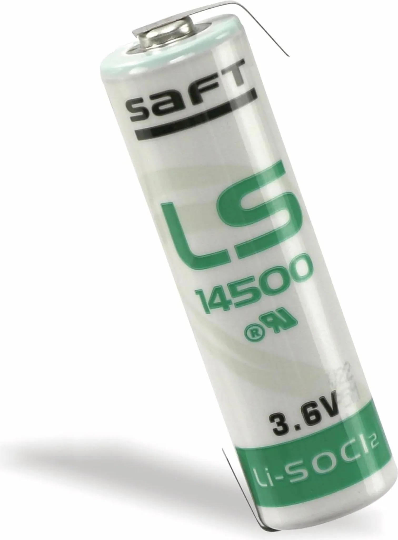 Saft Lithium LS14500 AA 3,6V mit Lötfahnen Z-Form Saft Lithium LS14500 AA 3,6V mit Lötfahnen Z-Form