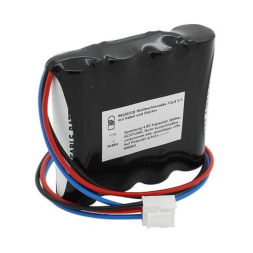 Notleuchtenakku NiMH 4,8V 3600mAh F1x4 5/4A mit Kabel und Stecker ersetzt Pakiet Akumulatorowy Ni-MH HT Notleuchtenakku NiMH 4,8V 3600mAh F1x4 5/4A mit Kabel und Stecker ersetzt Pakiet Akumulatorowy Ni-MH HT