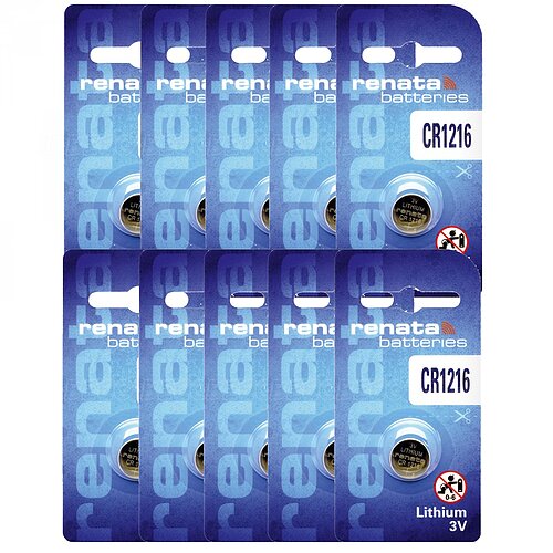 10x Renata CR1216 Lithium Knopfzelle 3V Batterie 