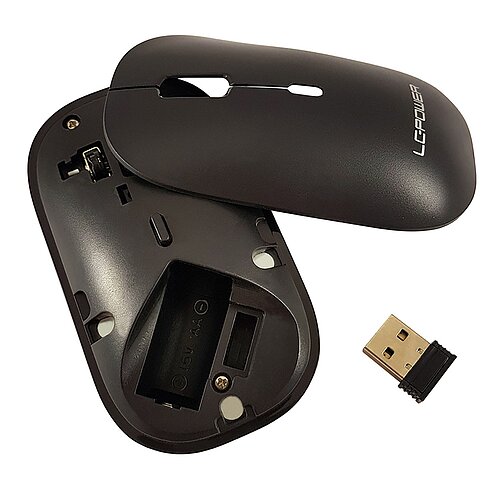 LC-Power LC-m720BW, optische 2,4GHz USB-Funkmaus, schwarz