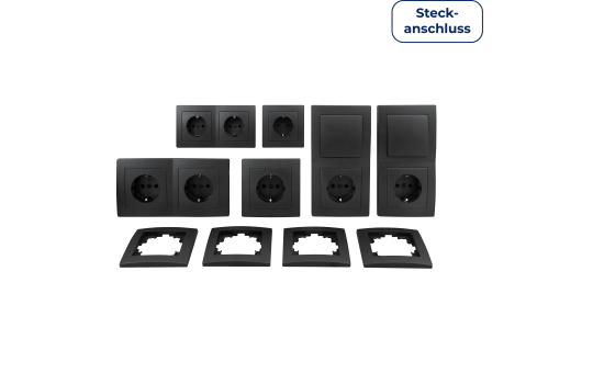 Schalter und Steckdosen Set McPower Flair ''Standard Profi'' 20-teilig, anthrazit Schalter und Steckdosen Set McPower Flair ''Standard Profi'' 20-teilig, anthrazit