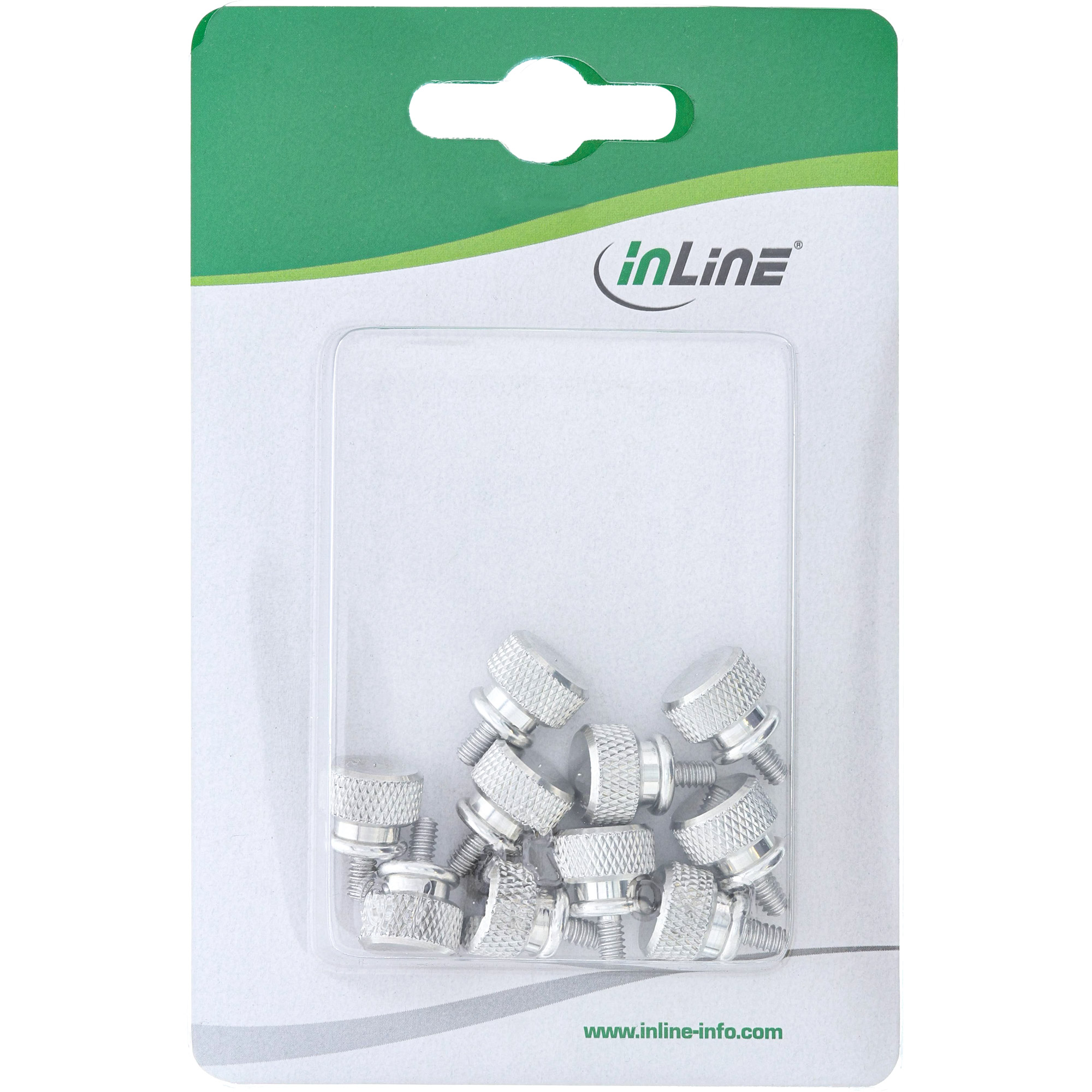 10x Inline® Rändelschrauben für gehäuse, Alu, silber