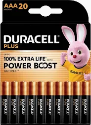 Duracell Plus AAA Micro LR03 Alkaline Batterie - 20er Verpackung Duracell Plus AAA Micro LR03 Alkaline Batterie - 20er Verpackung
