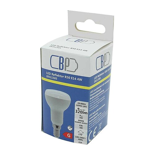 BP LED Reflektor R50 4W warm weiß matt BP LED Reflektor R50 4W warm weiß matt