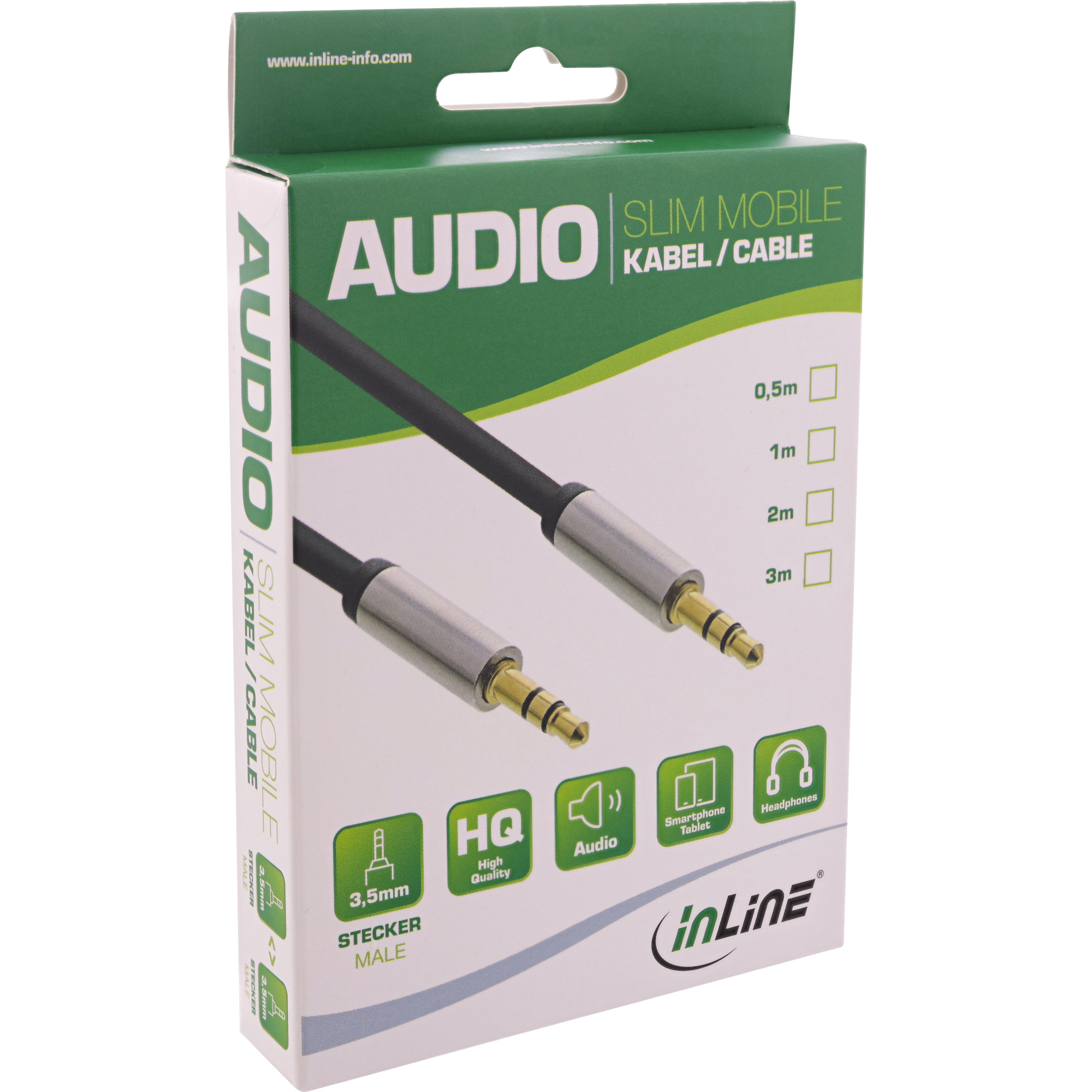 3m - Inline® Slim Audio Kabel Klinke 3,5mm ST/ST, Stereo 3m - Inline® Slim Audio Kabel Klinke 3,5mm ST/ST, Stereo