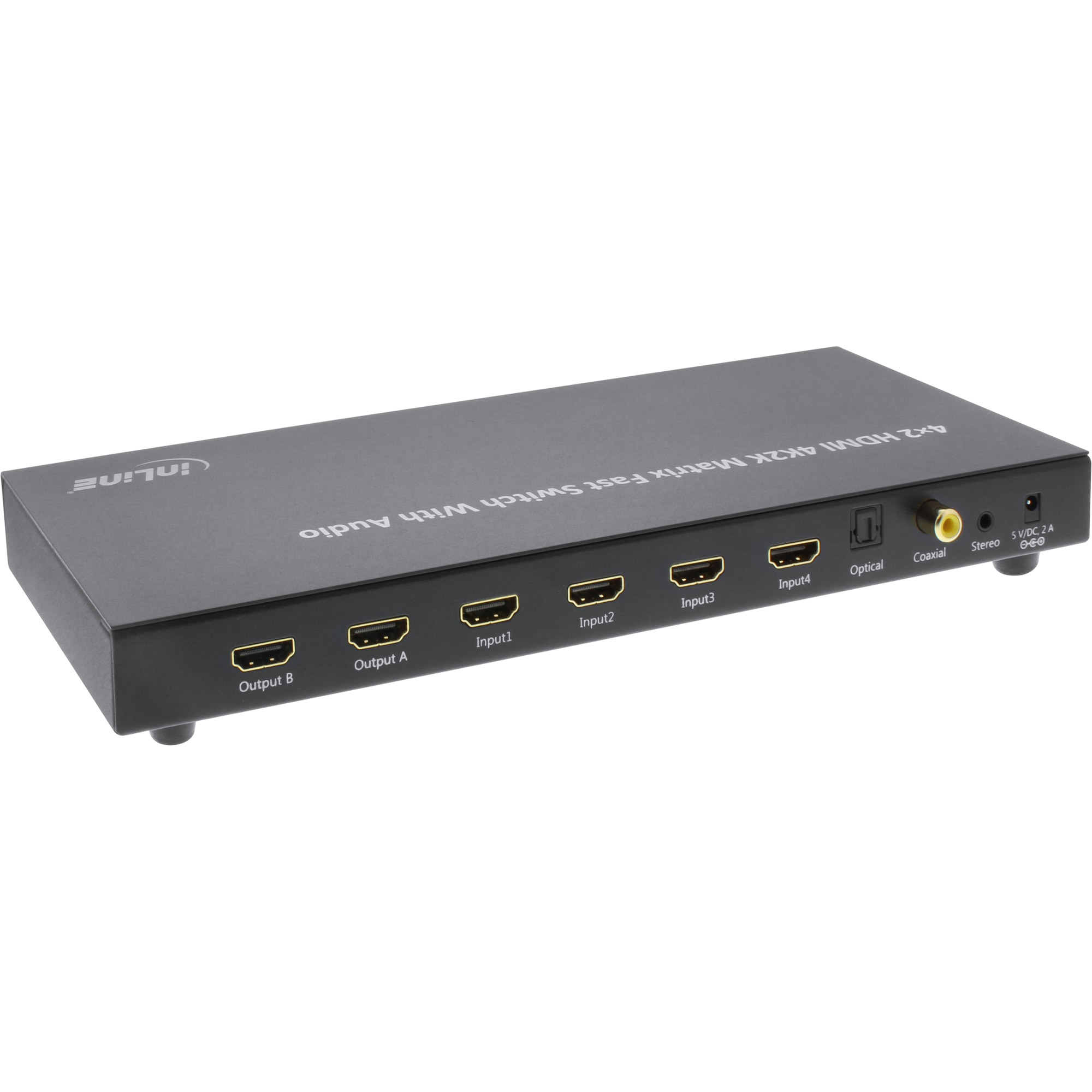 Inline® HDMI Matrix Switch / Umschalter, 4K2K, 4 Eingänge auf 2 Ausgänge