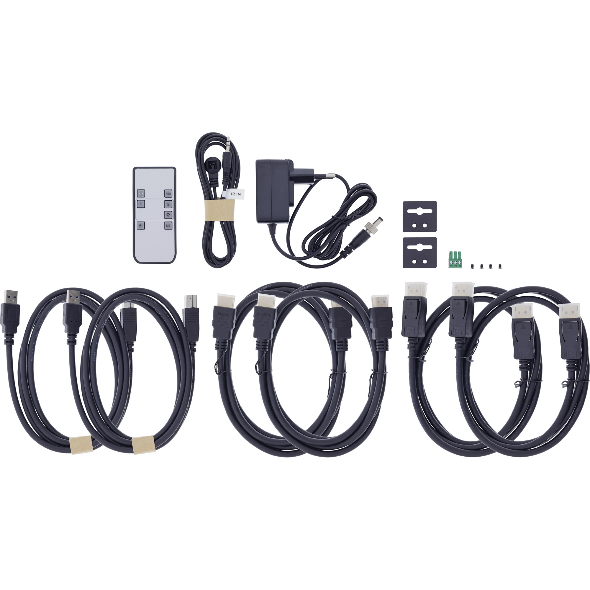 InLine® KVM Switch, 2-fach, HDMI & DP, Dual Monitor, 4K60Hz, USB Hub, schwarz