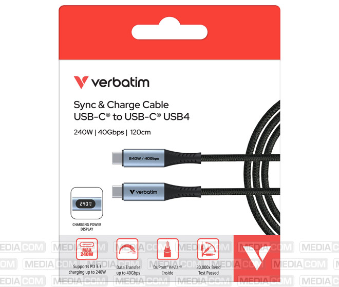 Ladekabel, USB-C/USB-C, 1.2m, schwarz