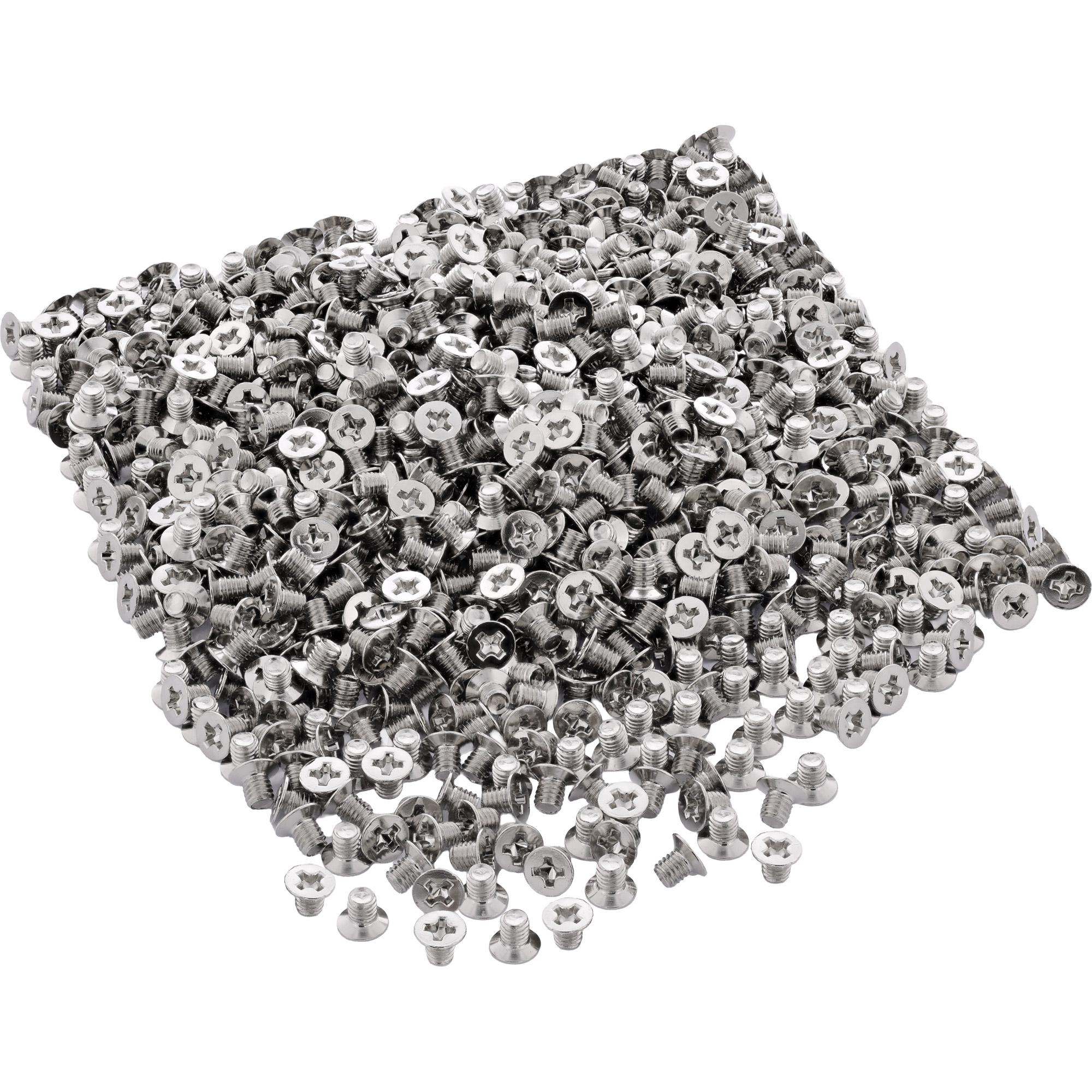 Inline® Schraubenset, f. 2,5" HDD/SSD, 3mm, flacher Senkkopf, silber 1000er Pack