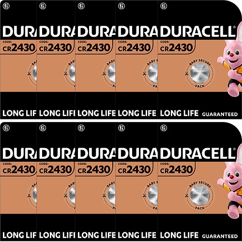 Duracell CR2430 Lithium Knopfzelle 3V Batterie 10er Verpackung