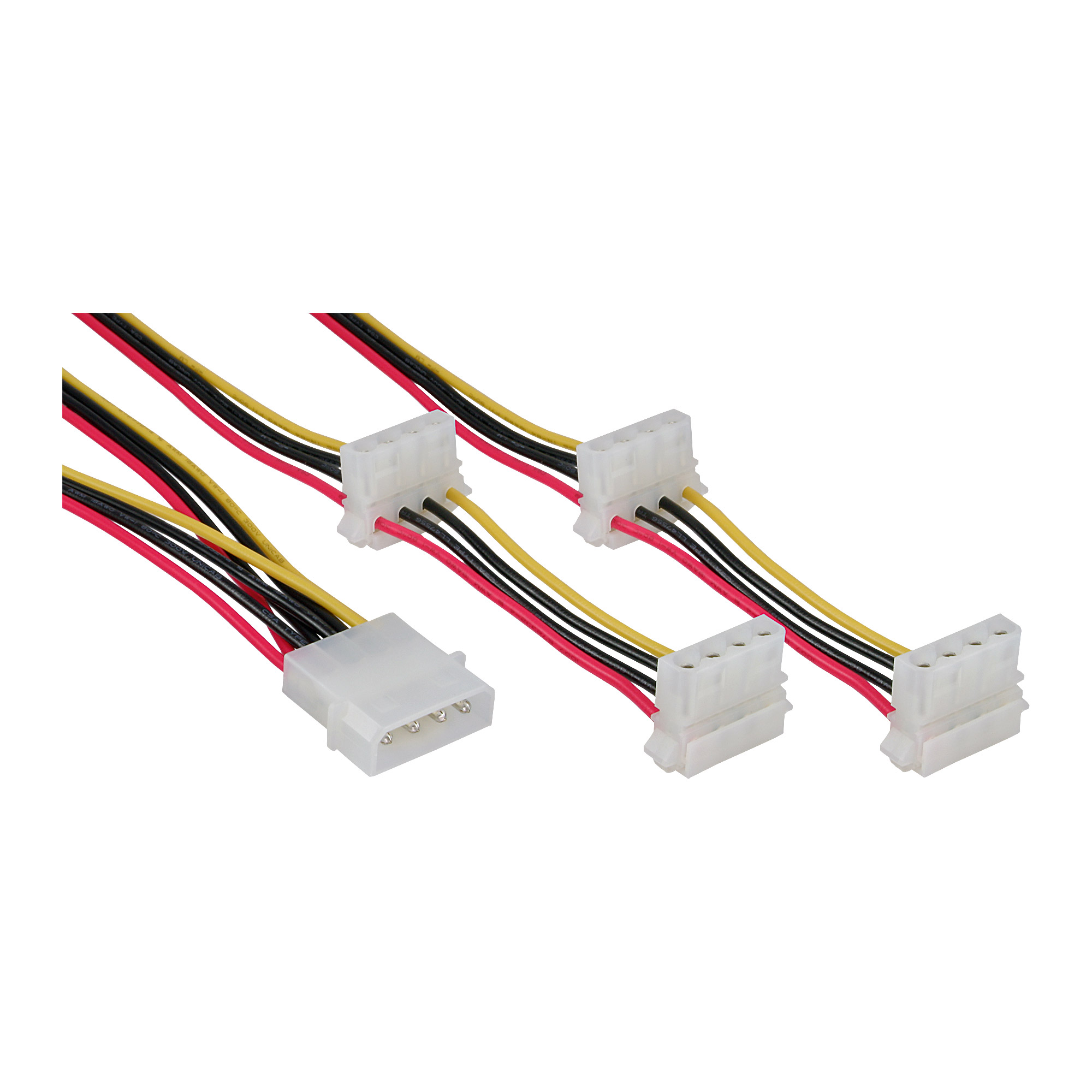 Inline® Strom Y-Kabel intern, 1x 13,34cm (5,25") an 4x 13,34cm (5,25")