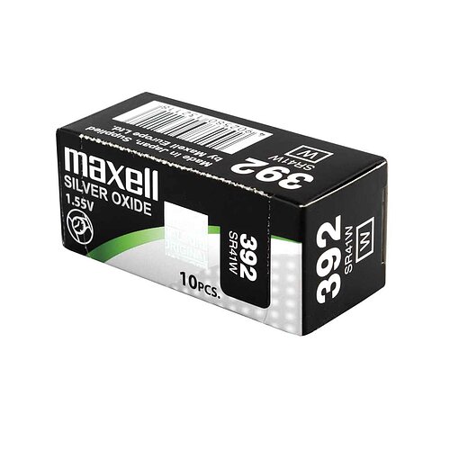 10x SR41W 392 Silberoxid Batterie Maxell 1,55 V