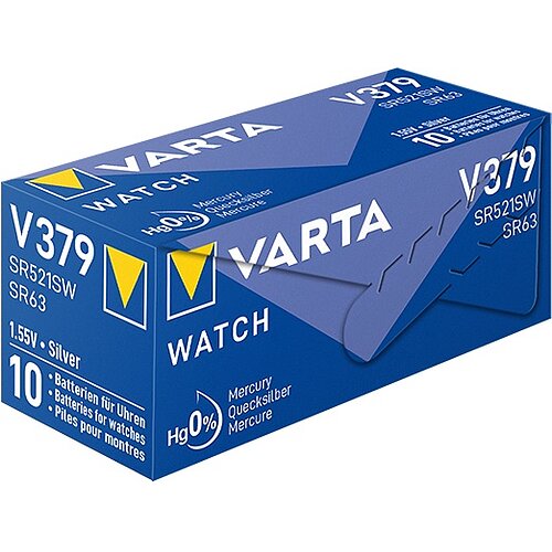 100x Varta SR521SW SR63 379 Silberoxid Batterie Varta 1,55V 