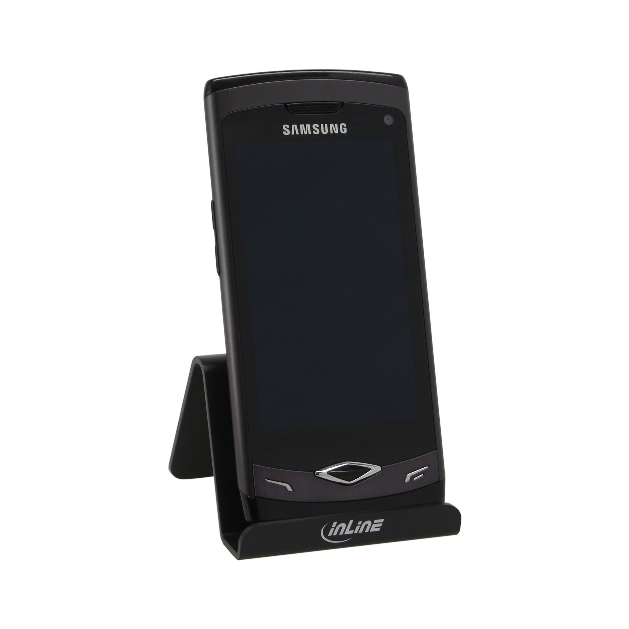 Inline® Smartphone und Handy Halterung für Schreibtisch / Regal, schwarz