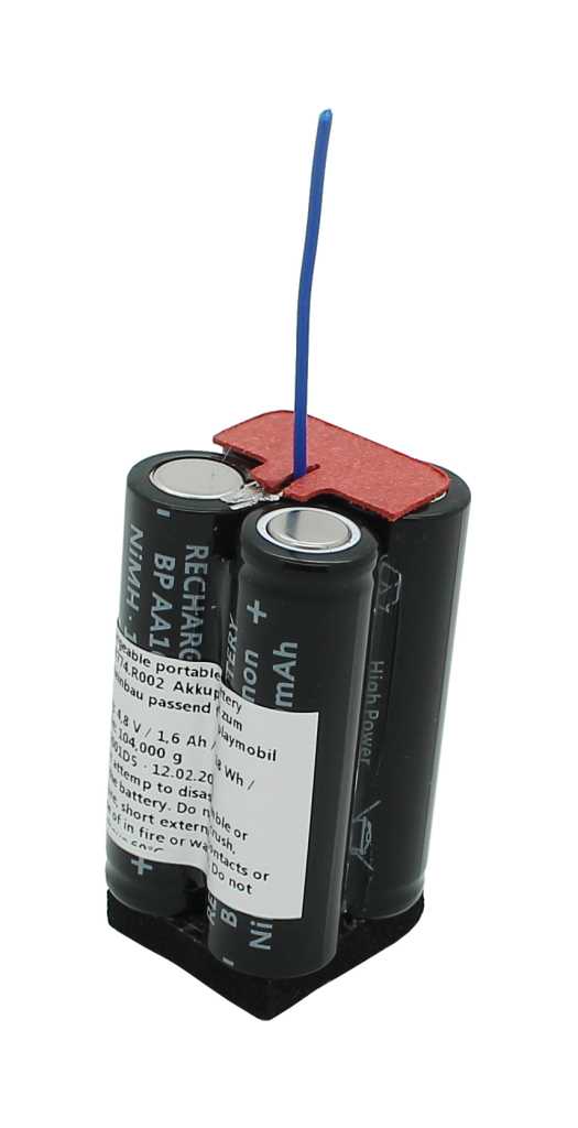 Akkupack NiMH 4,8V 1600mAh zum Selbsteinbau passend für playmobil 4220
