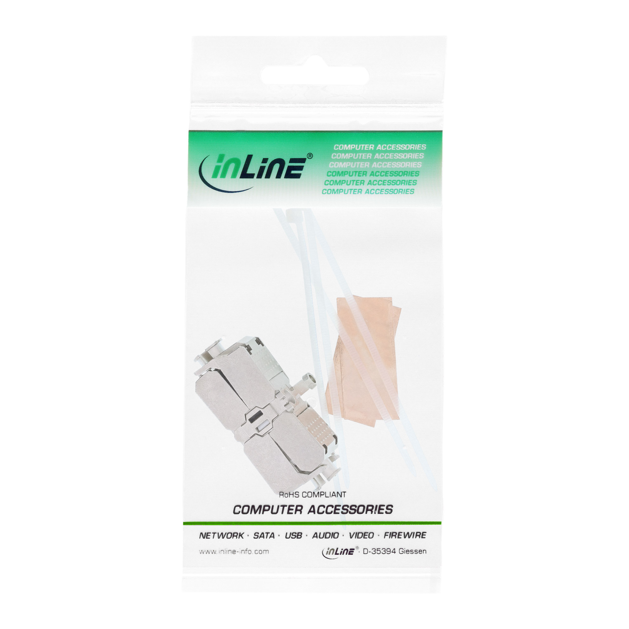 Inline® Kabelverbinder Cat.6A, mit LSA-Technik, geschirmt