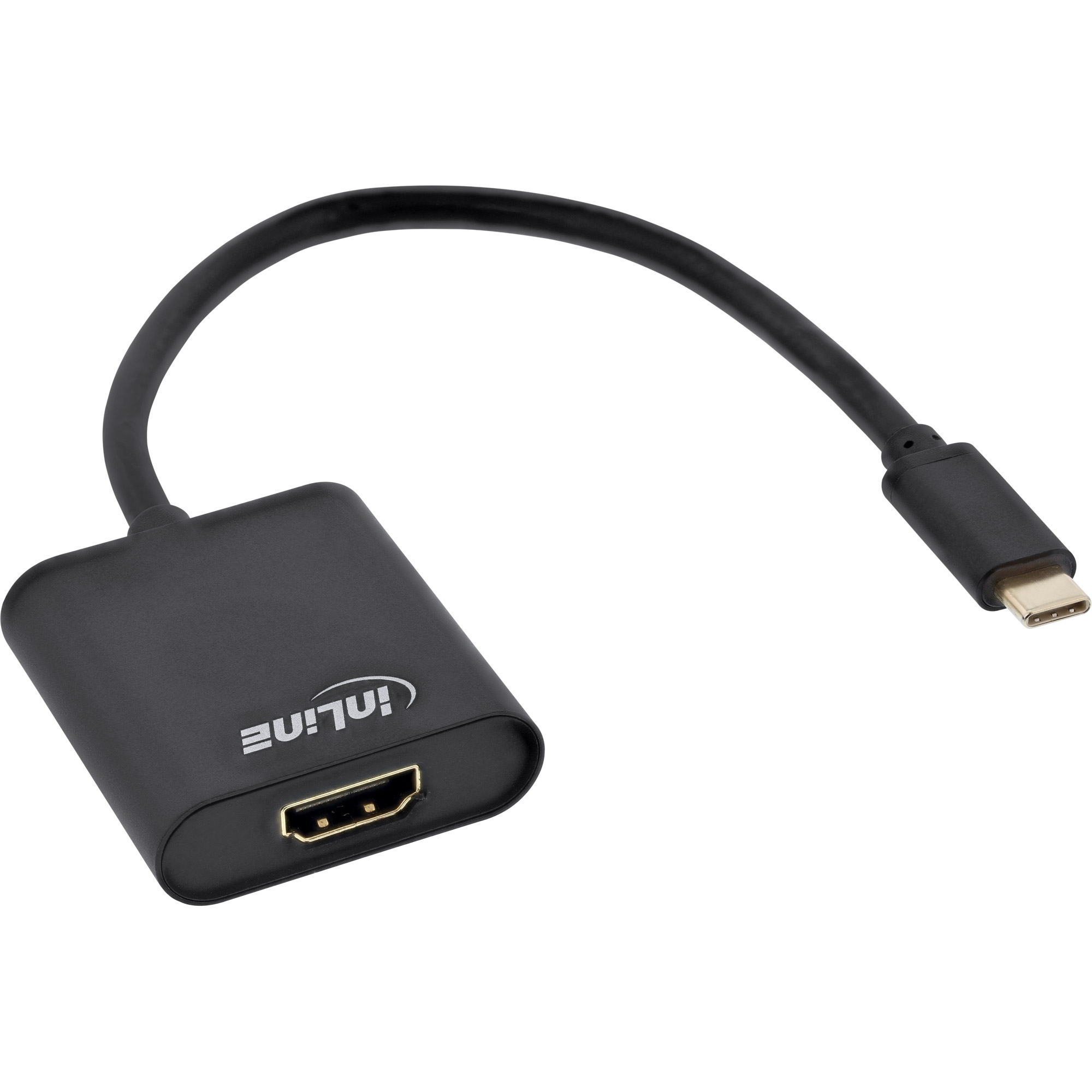 Inline® USB Display Konverter, USB-C Stecker zu HDMI Buchse 4K/60Hz, schwarz