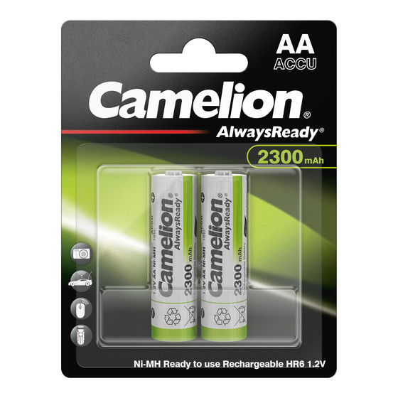 2x Camelion NiMH AA Mignon 2300mAh HR6 Always Ready Akku