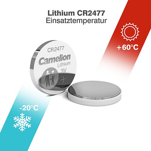 Camelion CR2477 Lithium Knopfzelle ohne Absatz 10er Verpackung