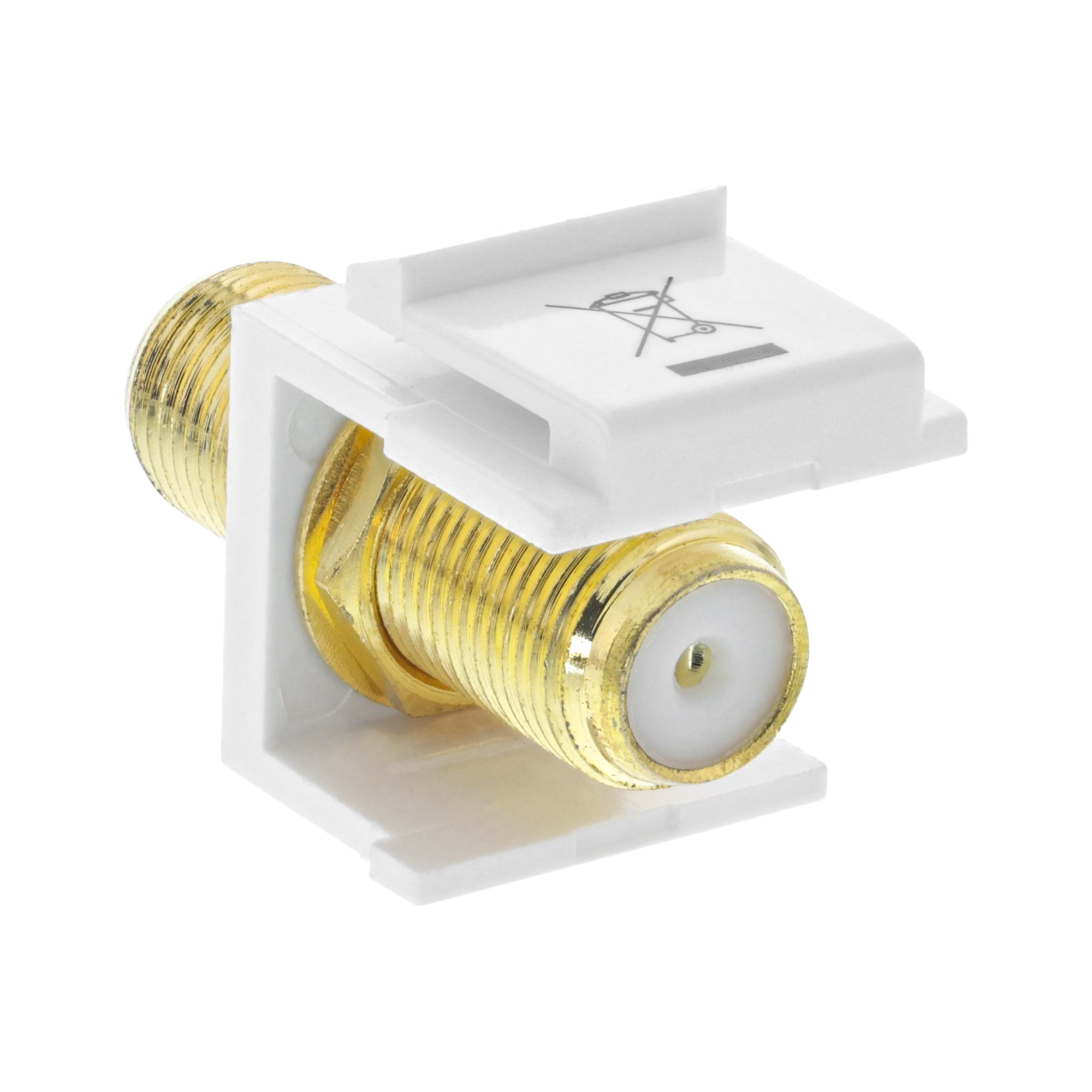 Inline® Keystone Einbauadapter, für Sat-Kabel, 2x F-Buchsen, weiß