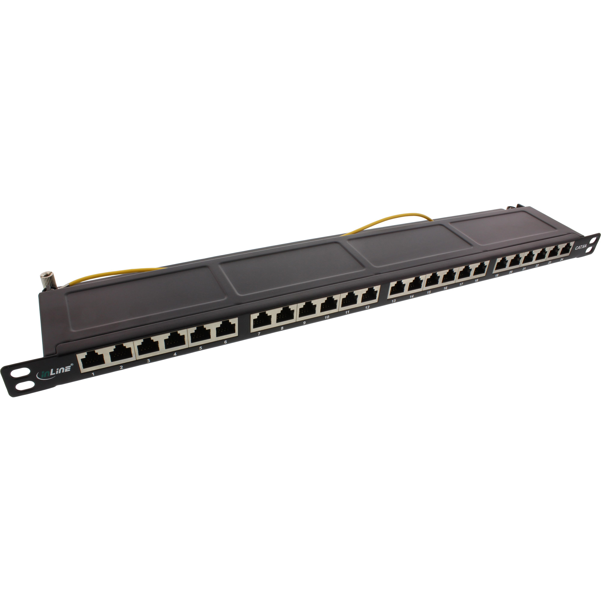 Inline® Patchfeld Cat.6A 24-fach 19" 0,5HE schwarz RAL9005