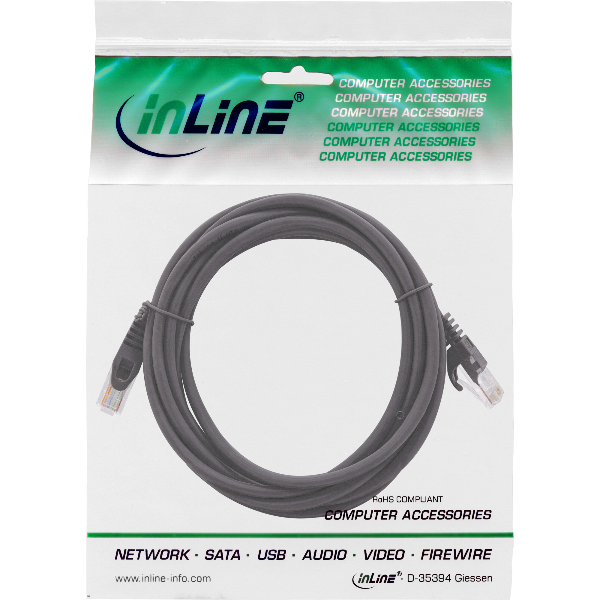 Inline® Patchkabel, U/UTP, Cat.5e, schwarz, 0,5m Inline® Patchkabel, U/UTP, Cat.5e, schwarz, 0,5m
